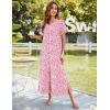 Ekouaer Women’s Full Length Short Sleeve Nightgown(Pink Floral)