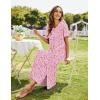 Ekouaer Women’s Full Length Short Sleeve Nightgown(Pink Floral)