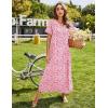 Ekouaer Women’s Full Length Short Sleeve Nightgown(Pink Floral)