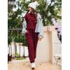 Ekouaer Womens Fuzzy Fleece Pajama Sets Long Sleeve Jogger Sets Comfy Sleepwear Loungewear with Pockets(Burgundy)