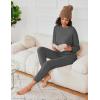 Ekouaer Womens Fuzzy Fleece Pajama Sets Long Sleeve Jogger Sets Comfy Sleepwear Loungewear with Pockets(Dark Gray)