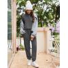 Ekouaer Womens Fuzzy Fleece Pajama Sets Long Sleeve Jogger Sets Comfy Sleepwear Loungewear with Pockets(Dark Gray)