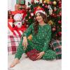 Ekouaer Womens Fuzzy Fleece Pajama Sets Long Sleeve Jogger Sets Comfy Sleepwear Loungewear with Pockets(Green Christmas Prints)