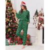 Ekouaer Womens Fuzzy Fleece Pajama Sets Long Sleeve Jogger Sets Comfy Sleepwear Loungewear with Pockets(Green Christmas Prints)