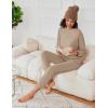 Ekouaer Womens Fuzzy Fleece Pajama Sets Long Sleeve Jogger Sets Comfy Sleepwear Loungewear with Pockets(Khaki)
