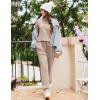 Ekouaer Womens Fuzzy Fleece Pajama Sets Long Sleeve Jogger Sets Comfy Sleepwear Loungewear with Pockets(Khaki)