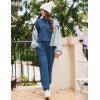 Ekouaer Womens Fuzzy Fleece Pajama Sets Long Sleeve Jogger Sets Comfy Sleepwear Loungewear with Pockets(Marine Blue)