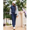 Ekouaer Womens Fuzzy Fleece Pajama Sets Long Sleeve Jogger Sets Comfy Sleepwear Loungewear with Pockets(Navy Blue)
