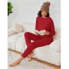 Ekouaer Womens Fuzzy Fleece Pajama Sets Long Sleeve Jogger Sets Comfy Sleepwear Loungewear with Pockets(Red)