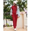 Ekouaer Womens Fuzzy Fleece Pajama Sets Long Sleeve Jogger Sets Comfy Sleepwear Loungewear with Pockets(Red)