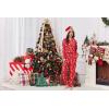 Ekouaer Womens Fuzzy Fleece Pajama Sets Long Sleeve Jogger Sets Comfy Sleepwear Loungewear with Pockets(Red Christmas Prints)