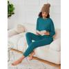Ekouaer Womens Fuzzy Fleece Pajama Sets Long Sleeve Jogger Sets Comfy Sleepwear Loungewear with Pockets(Teal)