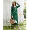Ekouaer Womens Long Sleeve Nightgowns Long Sleep Shirts Henley Night Shirts Full Length Nightgown(Christmas Green)
