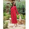 Ekouaer Womens Long Sleeve Nightgowns Long Sleep Shirts Henley Night Shirts Full Length Nightgown(Christmas Red)