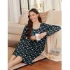 Ekouaer Womens Long Sleeve Nightgowns Long Sleep Shirts Henley Night Shirts Full Length Nightgown(Navy Florals)