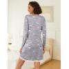 Ekouaer Womens Long Sleeve Nightgowns V Neck Sleepshirts Lace Nightshirts Casual T-shirt Sleep Dress with Pocket(Coffee Cup Print)