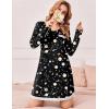 Ekouaer Womens Long Sleeve Nightgowns V Neck Sleepshirts Lace Nightshirts Casual T-shirt Sleep Dress with Pocket(Constellation)