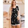 Ekouaer Womens Long Sleeve Nightgowns V Neck Sleepshirts Lace Nightshirts Casual T-shirt Sleep Dress with Pocket(Constellation)
