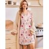 Ekouaer Womens Long Sleeve Nightgowns V Neck Sleepshirts Lace Nightshirts Casual T-shirt Sleep Dress with Pocket(Pink Sheep)