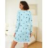 Ekouaer Womens Long Sleeve Nightgowns V Neck Sleepshirts Lace Nightshirts Casual T-shirt Sleep Dress with Pocket(Star Print)