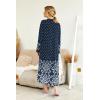 Ekouaer Womens Nightgown Long Loungewear V Neck Nightshirt Sleepwear Full Length Sleepshirt with Pockets(Blue Floral)
