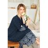 Ekouaer Womens Nightgown Long Loungewear V Neck Nightshirt Sleepwear Full Length Sleepshirt with Pockets(Blue Floral)