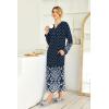 Ekouaer Womens Nightgown Long Loungewear V Neck Nightshirt Sleepwear Full Length Sleepshirt with Pockets(Blue Floral)