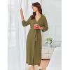 Ekouaer Women’s Robe Long Waffle Knit Bathrobe Lightweight Soft Kimono Robes Loungewear(Army Green)