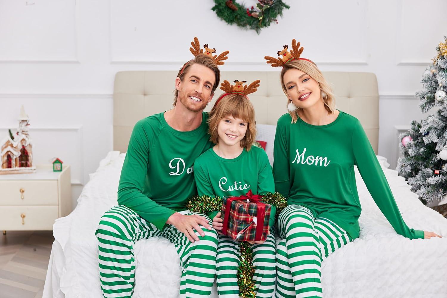 imageEkouaer Matching Christmas Family Pajamas Sets Couples Xmas Holiday Pjs for Women Men
