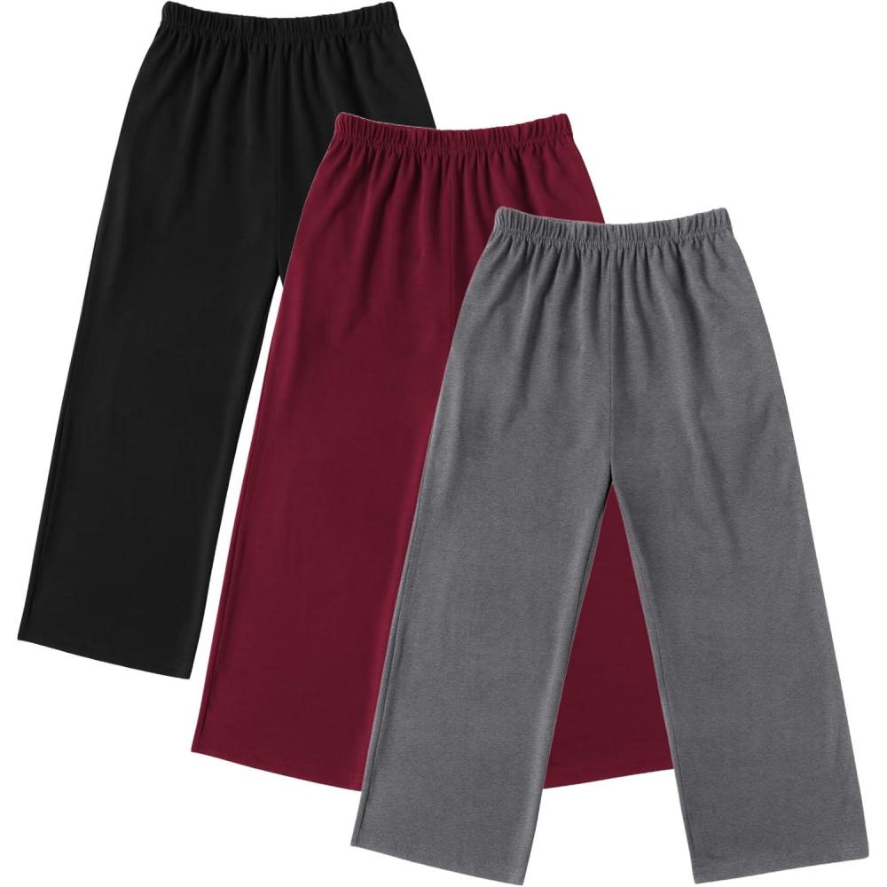 imageEkouaer Boys Pajama Pants 3 Pack Sleep Kids Pajama BottomsDark GreyBlackRed