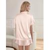 Ekouaer Silk Pajama Sets Womens Short Sleeve Sleepwear Satin 2 Piece Button Down Loungewear Pjs Shorts Set S-XXL(Champagne)