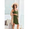 Ekouaer Women 3 in 1 Labor and Delivery/Maternity/Nursing Nightgown Button Down Sleeveless Pregnancy Dress for Breastfeeding(Army Green)