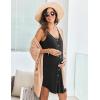 Ekouaer Women 3 in 1 Labor and Delivery/Maternity/Nursing Nightgown Button Down Sleeveless Pregnancy Dress for Breastfeeding(Black)