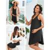 Ekouaer Women 3 in 1 Labor and Delivery/Maternity/Nursing Nightgown Button Down Sleeveless Pregnancy Dress for Breastfeeding(Black)