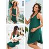 Ekouaer Women 3 in 1 Labor and Delivery/Maternity/Nursing Nightgown Button Down Sleeveless Pregnancy Dress for Breastfeeding(Green)