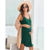 Ekouaer Women 3 in 1 Labor and Delivery/Maternity/Nursing Nightgown Button Down Sleeveless Pregnancy Dress for Breastfeeding(Green)