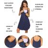 Ekouaer Women 3 in 1 Labor and Delivery/Maternity/Nursing Nightgown Button Down Sleeveless Pregnancy Dress for Breastfeeding(Navy Blue)