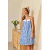 Ekouaer Women’s 100% Cotton Lace Nightgown Sleeveless Sleep Dress Victorian Sleepshirt Button Strap Gown(Blue Flower)