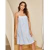 Ekouaer Women’s 100% Cotton Lace Nightgown Sleeveless Sleep Dress Victorian Sleepshirt Button Strap Gown(Candy Blue)