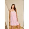 Ekouaer Women’s 100% Cotton Lace Nightgown Sleeveless Sleep Dress Victorian Sleepshirt Button Strap Gown(Candy Pink)