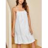 Ekouaer Women’s 100% Cotton Lace Nightgown Sleeveless Sleep Dress Victorian Sleepshirt Button Strap Gown(Candy White)