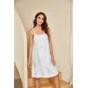 Ekouaer Women’s 100% Cotton Lace Nightgown Sleeveless Sleep Dress Victorian Sleepshirt Button Strap Gown(Candy White)