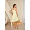 Ekouaer Women’s 100% Cotton Lace Nightgown Sleeveless Sleep Dress Victorian Sleepshirt Button Strap Gown(Candy Yellow)
