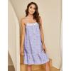 Ekouaer Women’s 100% Cotton Lace Nightgown Sleeveless Sleep Dress Victorian Sleepshirt Button Strap Gown(Purple Floral)