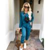 Ekouaer Women’s Pajama Sets Casual 2Pcs Sleepwear Long Sleeve Pullover Tops Long Joggers Pants with Pockets(Aquamarine Blue)
