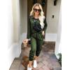 Ekouaer Women’s Pajama Sets Casual 2Pcs Sleepwear Long Sleeve Pullover Tops Long Joggers Pants with Pockets(Army Green)