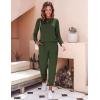 Ekouaer Women’s Pajama Sets Casual 2Pcs Sleepwear Long Sleeve Pullover Tops Long Joggers Pants with Pockets(Army Green)