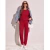Ekouaer Women’s Pajama Sets Casual 2Pcs Sleepwear Long Sleeve Pullover Tops Long Joggers Pants with Pockets(Deep Wine)