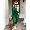 Ekouaer Women’s Pajama Sets Casual 2Pcs Sleepwear Long Sleeve Pullover Tops Long Joggers Pants with Pockets(Green)