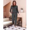 Ekouaer Women’s Pajama Sets Casual 2Pcs Sleepwear Long Sleeve Pullover Tops Long Joggers Pants with Pockets(Grey)